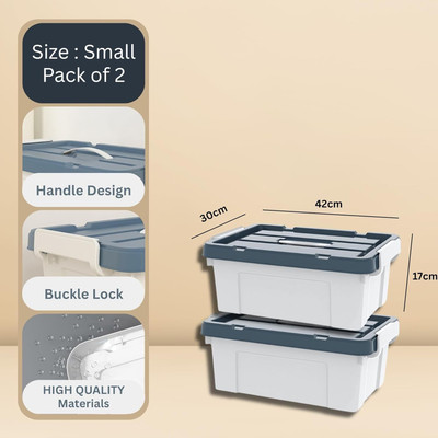 Star Work Plastic Utility Container  - 7 kg(Pack of 2, Grey, White)