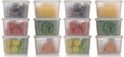 Ecodex Plastic Fridge Container  - 1800 ml(Pack of 12, Clear)