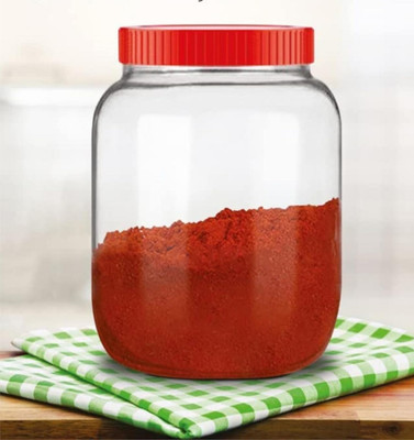 Glassbunny Glass Grocery Container  - 3000 ml(Red)