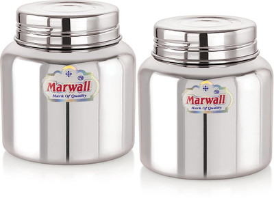Marwall Steel Utility Container  - 400 ml(Pack of 2, Silver)