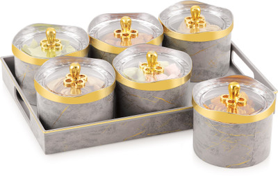 Nabhya Plastic Utility Container  - 500 ml(Pack of 6, Grey)