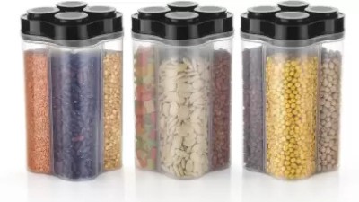 PROLIX Plastic Grocery Container  - 2500 ml(Pack of 3, Grey)