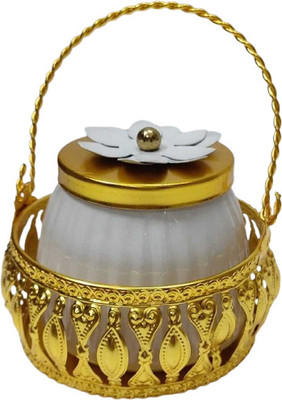 Adaa Impex Brass Cookie Jar  - 10 g(Pack of 2, Gold)