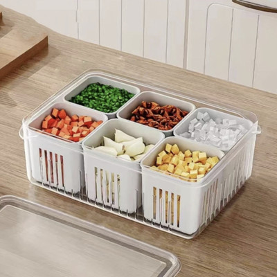 Wemix Plastic Fridge Container  - 2200 ml(Pack of 6, White)