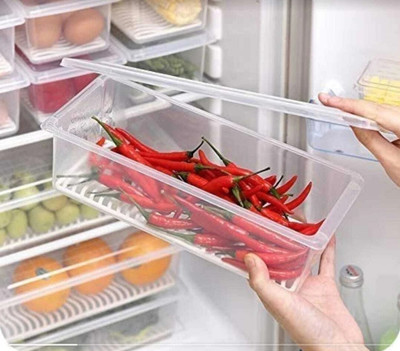 SHIV PLASTIC Plastic Fridge Container  - 1500 ml(Pack of 6, White)
