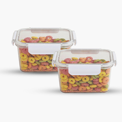 SCL Steelo Plastic Grocery Container  - 900 ml(Pack of 2, White)