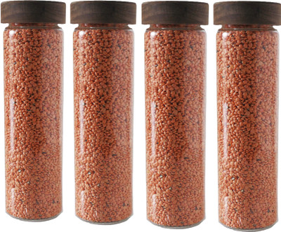 Femora Glass Grocery Container  - 950 ml(Pack of 4, Clear)