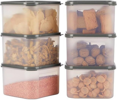 AK HUB Plastic Grocery Container  - 1500 ml(Pack of 6, Transparent)