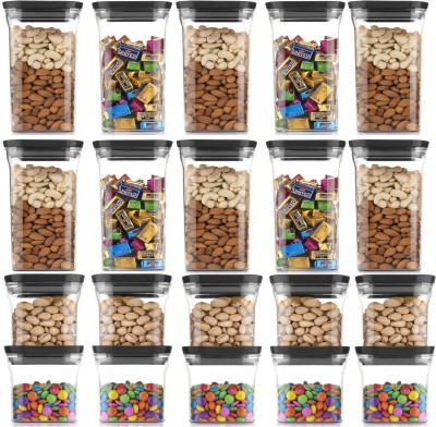 Machak Plastic Cereal Dispenser  - 1100 ml, 600 ml(Pack of 20, Black)