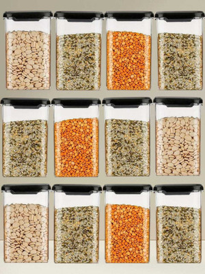 DANGIGEV Plastic Utility Container  - 1100 ml(Pack of 12, Transparent)