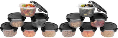 Cutting EDGE Polypropylene Utility Container  - 750 ml(Pack of 12, Black)