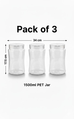 Jaipet Plastic Grocery Container  - 1500 ml(Pack of 3, Transparent)