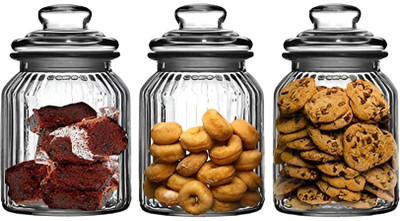 JYONIL Glass Utility Container  - 350 ml(Pack of 3, Clear)