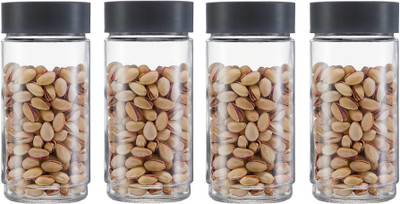 Randal Glass Grocery Container  - 1000 ml(Pack of 4, Grey)