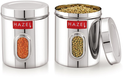 HAZEL Stainless Steel Utility Container  - 1700 ml(Pack of 2, Silver)