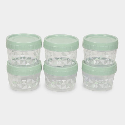 SM Homes Plastic Utility Container  - 300 ml(Pack of 6, Light Green, Clear)