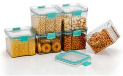 Gripwell Plastic Grocery Container  - 400 ml(Pack of 6, Blue)