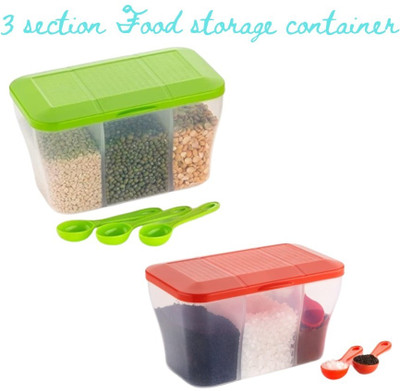 Shreeva Enterprise Plastic Grocery Container  - 750 ml(Pack of 2, Multicolor)