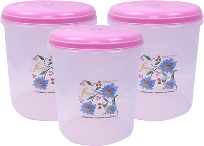 KUBER INDUSTRIES Plastic Grocery Container  - 5000 ml(Pack of 3, Pink)