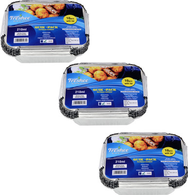 Freshee Aluminium Utility Container  - 210 ml(Pack of 3, Silver)