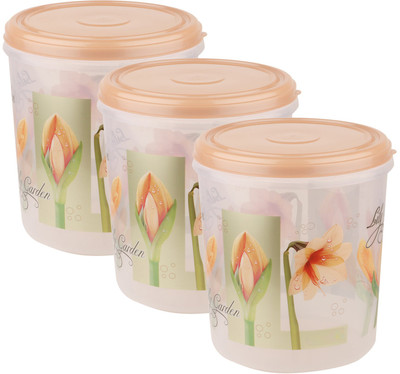 AK HUB Plastic Grocery Container  - 5 kg, 7 kg, 10 kg(Pack of 3, Brown)