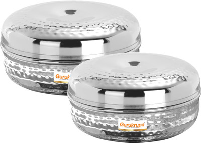 Gurukrupa Stainless Steel Utility Container  - 600 ml(Pack of 2, Silver)