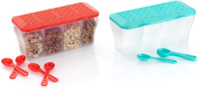 Metrolife Plastic Fridge Container  - 1800 ml(Pack of 2, Green, Red)