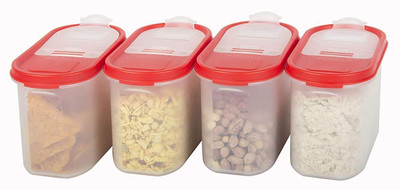 Cutting EDGE Plastic Utility Container  - 1200 ml(Pack of 4, Red)