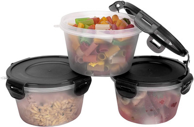Cutting EDGE Polypropylene Utility Container  - 750 ml(Pack of 3, Black)