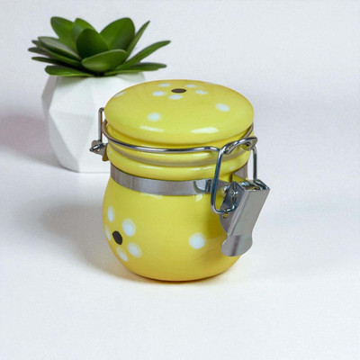 Kookee Ceramic Grocery Container  - 100 ml(Yellow)
