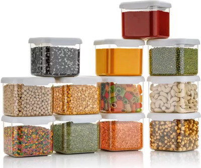 ROYALRYTE ENTERPRISE Plastic Grocery Container  - 500 ml(Pack of 12, White)