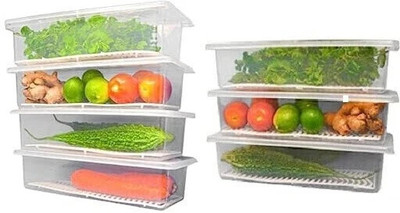 Jstar Plastic Fridge Container  - 1500 ml(Pack of 7, Clear)