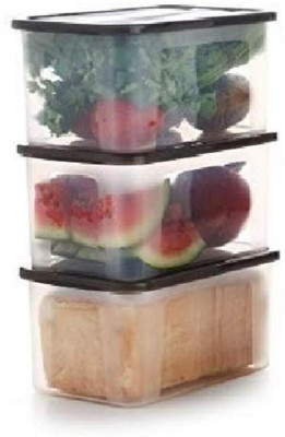 UNDERZZONE Plastic Grocery Container  - 2000 ml(Pack of 3, Clear)