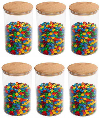 GOOD TO GREAT CREATION Glass Grocery Container  - 1000 ml(Pack of 6, Clear)