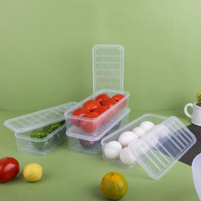 HASHFLOW Plastic Fridge Container  - 1500 ml(Pack of 4, Clear)