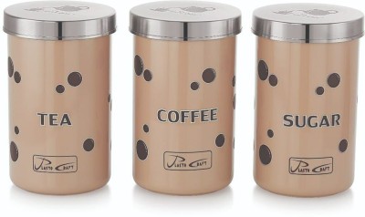 AMEEDARSHAN Plastic Tea Coffee & Sugar Container  - 900 ml(Pack of 3, Multicolor)