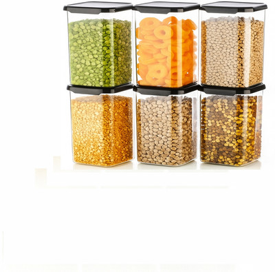 NextGen Plastic Grocery Container  - 500 ml(Pack of 6, Black)