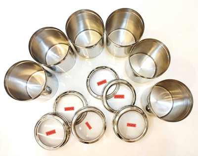 STEEPLE Steel Utility Container  - 1000 ml(Pack of 6, Silver)