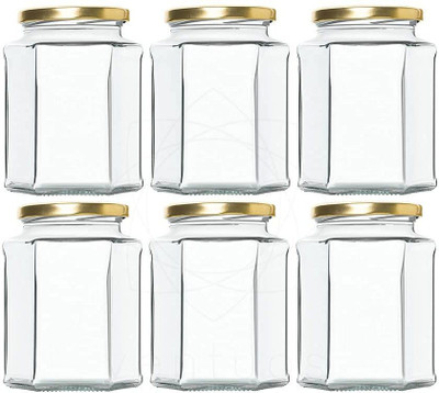 emrics Glass Grocery Container  - 250 ml(Pack of 6, Multicolor)