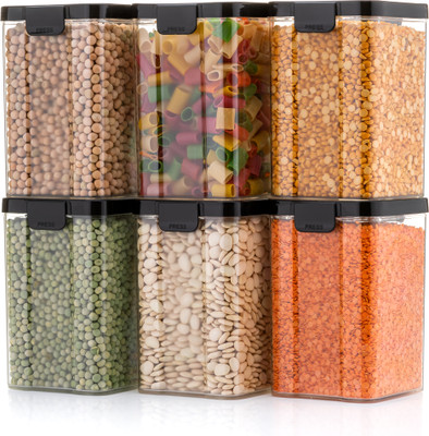 DEW MAT Plastic Utility Container  - 1100 ml(Pack of 6, Black)