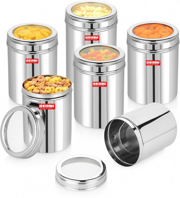 VOELT Stainless Steel Utility Container  - 1 kg(Pack of 6, Silver)