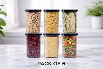 ManavETP Plastic Grocery Container - 1100 ml(Pack of 6, Transparent)