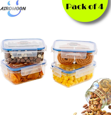 AIROMOON Plastic Grocery Container  - 600 ml(Pack of 4, Blue)