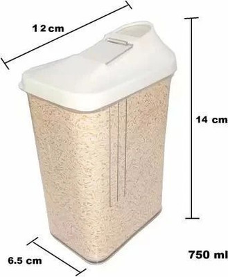 YASVIZAN Plastic Grocery Container  - 750 ml(Pack of 6, Clear)