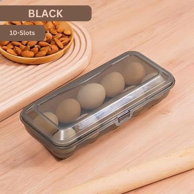 GRACIOUS MART Plastic Egg Container  - 1 dozen(Black)
