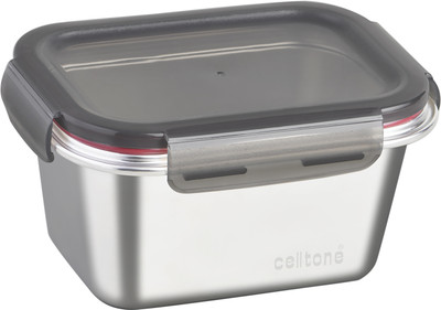 Celltone Stainless Steel, Plastic Fridge Container  - 650 ml(Silver)