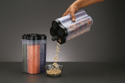 HELOVIA Plastic Grocery Container  - 2500 ml(Black)