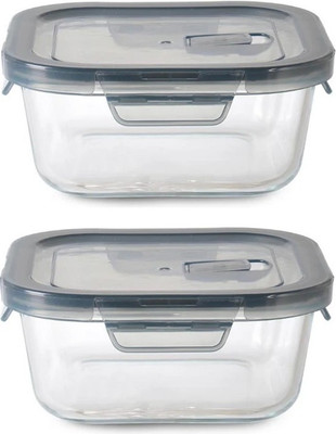 Isipho Glass Utility Container  - 500 ml(Pack of 2, Clear)