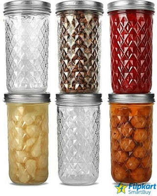 Flipkart SmartBuy Glass Pickle Jar  - 400 ml(Pack of 6, Clear)