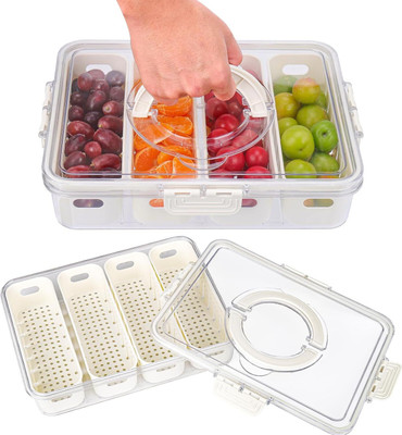 hirva creation Plastic Fridge Container  - 2000 ml(White)